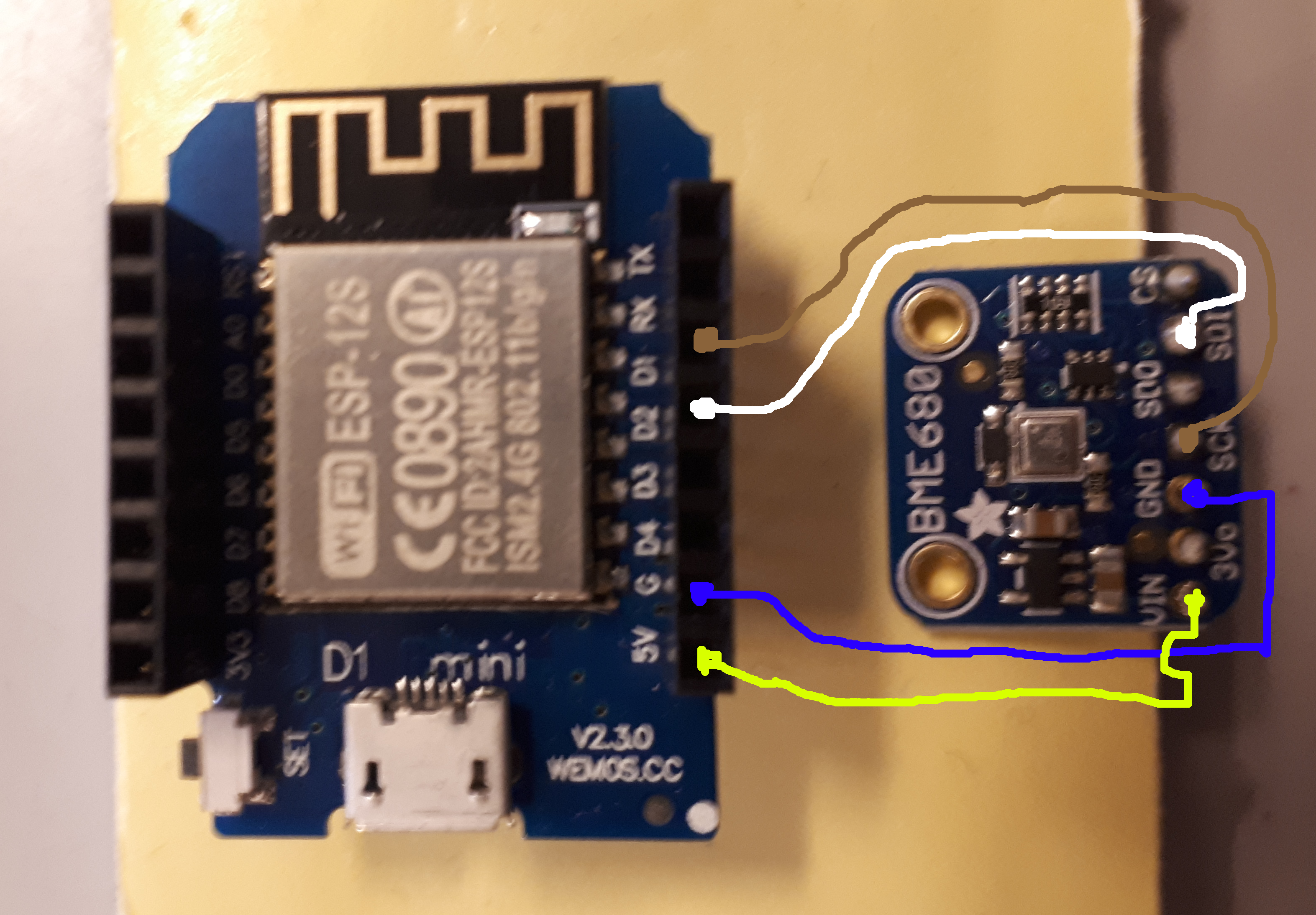 BME680 sensor connections